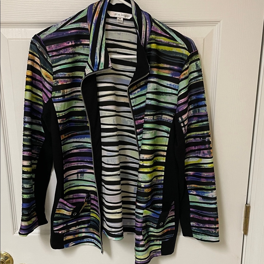 Erin London Multicolor Striped Blazer